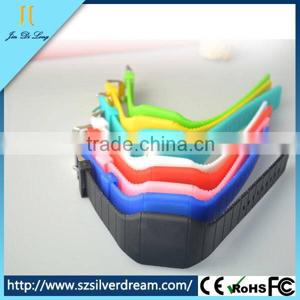 New Custom fashion Led Children Square Silicone Wrist silicone quartz LED Watch