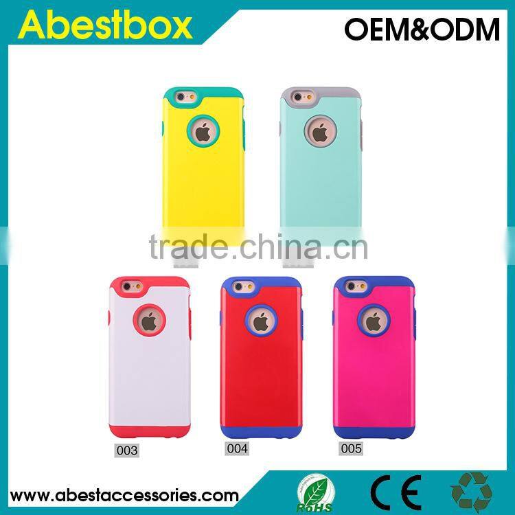PC+TPU Combination Case for iPhone 6, Colorful TPU Protective Case for iPhone 6 4.7 inch back cover