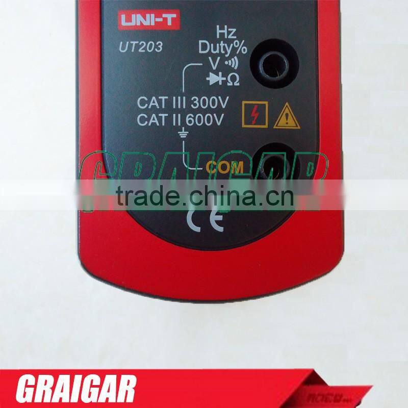 UNI-T UT203 UT 203 Digital Clamp Multimeter Ohm DMM DC AC Current Voltmeter 400A