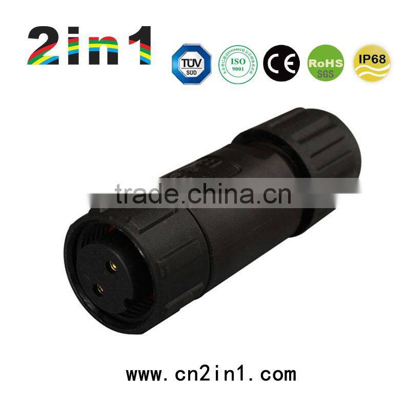 PG11 2Pin Waterproof Connector IP68 30A Nylon Screw Electric Cable Wire Butt type