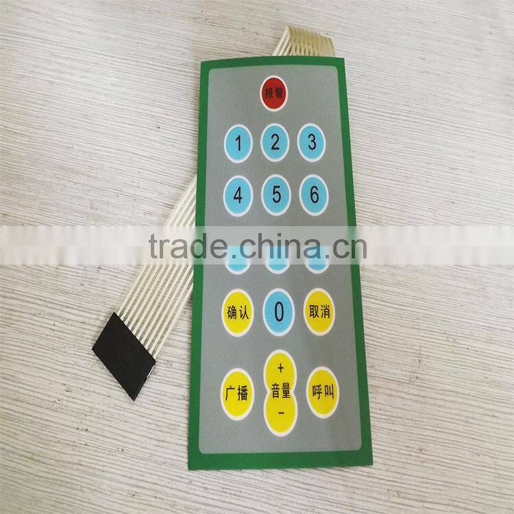 one button membrane switch with PET circuit zip