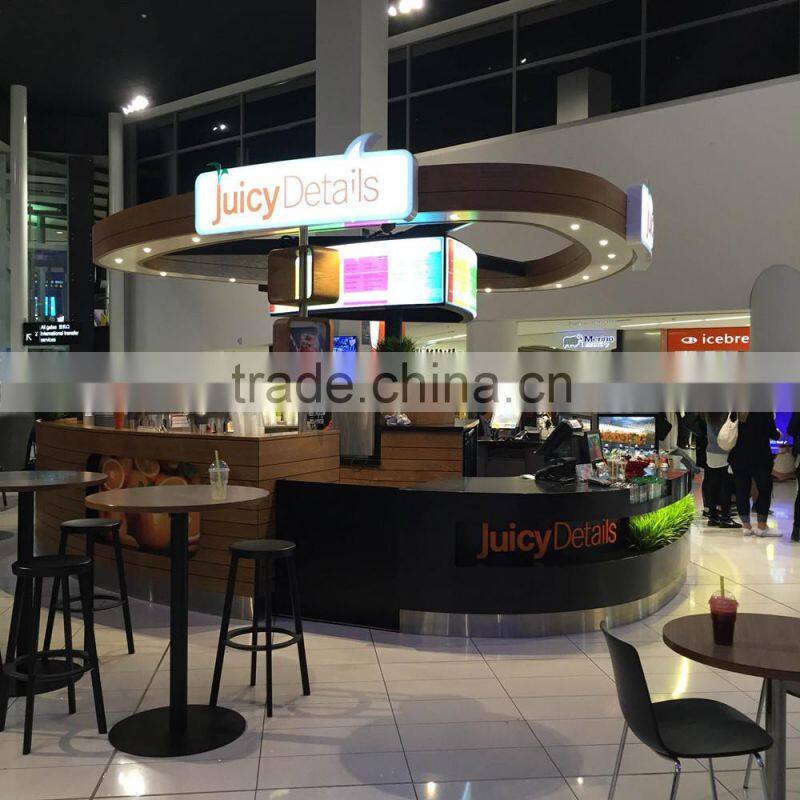Made in China retail juice shop interior design and retail juice kiosk for sale