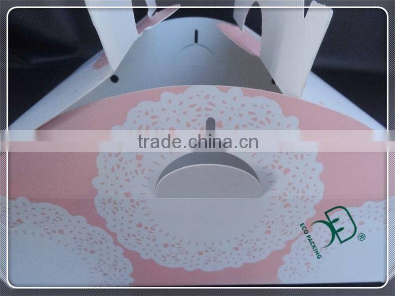 Paper cake box packaging with handle
