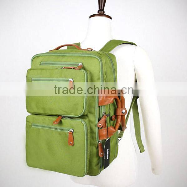 Plain Color Life Backpack School Bag Handbag with PU Leather