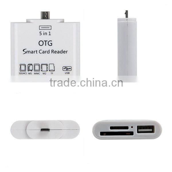 Multi function 5 in 1 OTG card reader Made in China