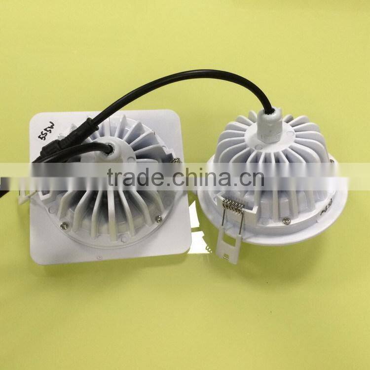 Square led ceiling lamp Waterproof IP65 COB led down lamp 12W 15W high CRI>80 white/black shell color