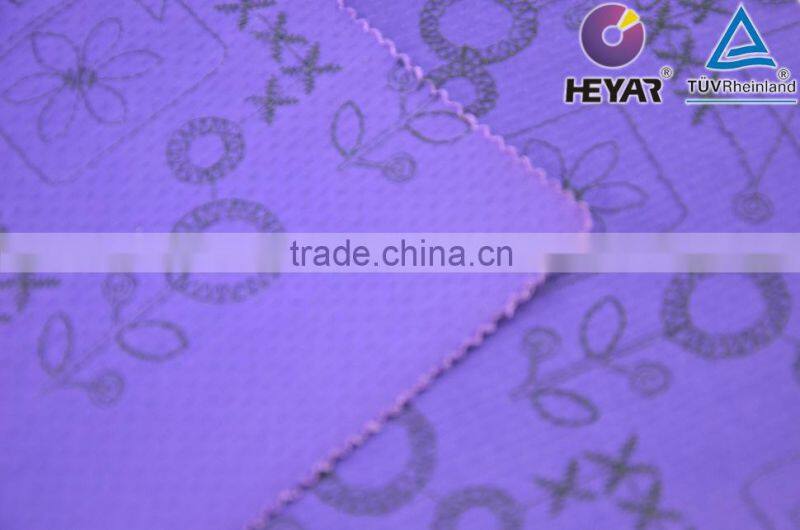 fashion purple color cotton/spandex embroidery fabric