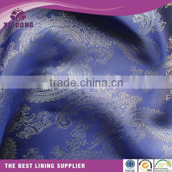 polyester viscose black pink white jacquard paisley lining for garment