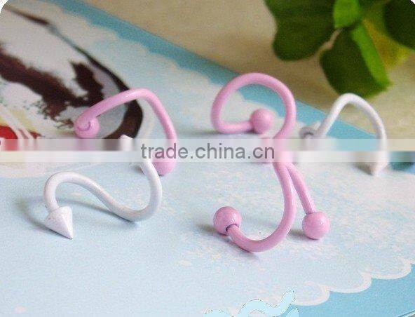 Fashion titanium labret rings twist body piercing jewelry