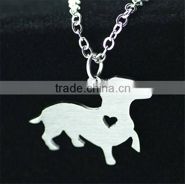 316L stainless steel cut pendant necklace animal fashion smart dog necklace