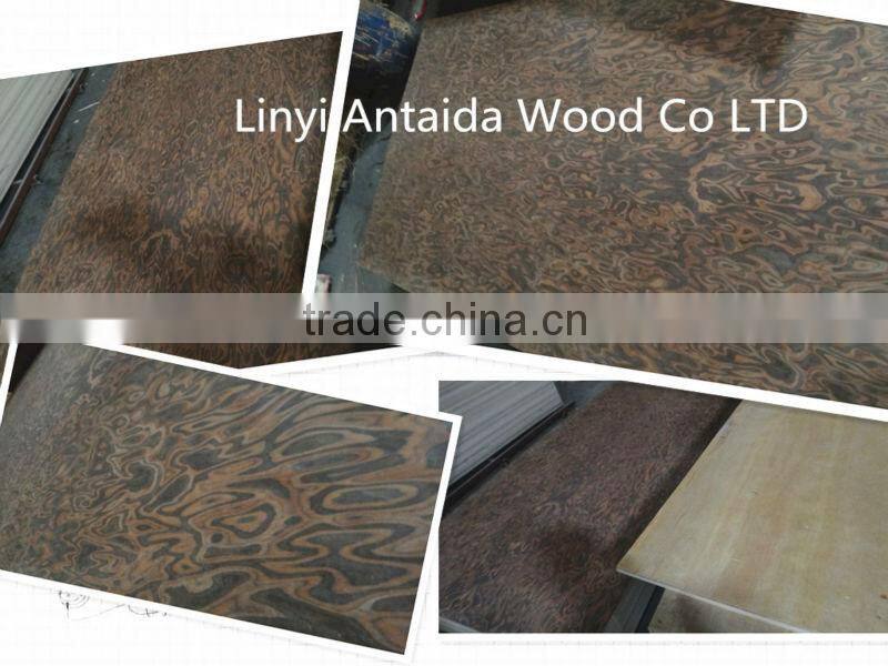 Engineered black burl plywood