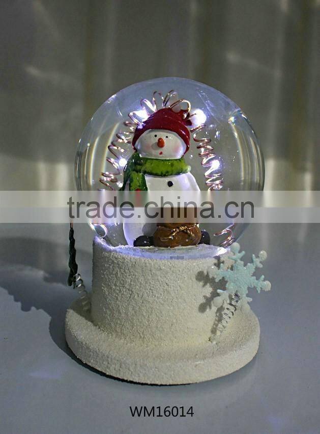 2016 new Costom Christmas musical lighted snow globe