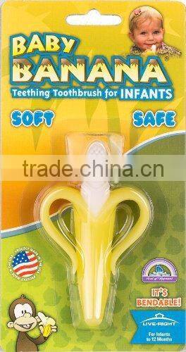 Baby Teething Toys Silicone Soft Banana Teether Toothbrush