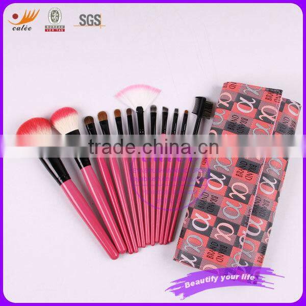 12pcs animal and synthetic hair cosmetic brushes makeup kit