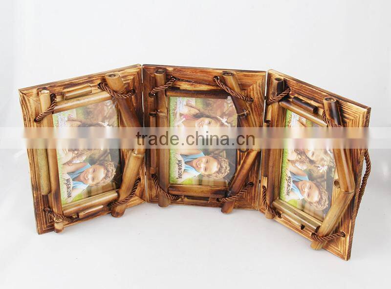 fashional cheap decoration wooden photo frame with three pictures family/office photo frames