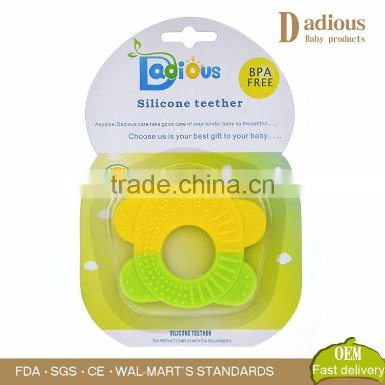 2016 Christmas Gift Funny Silicone Teethers Baby Teether Toys Chewy Baby Teether