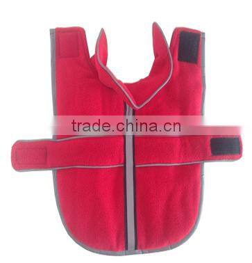 Cheap dog reversible coat reflective stripe bone fleece jacket