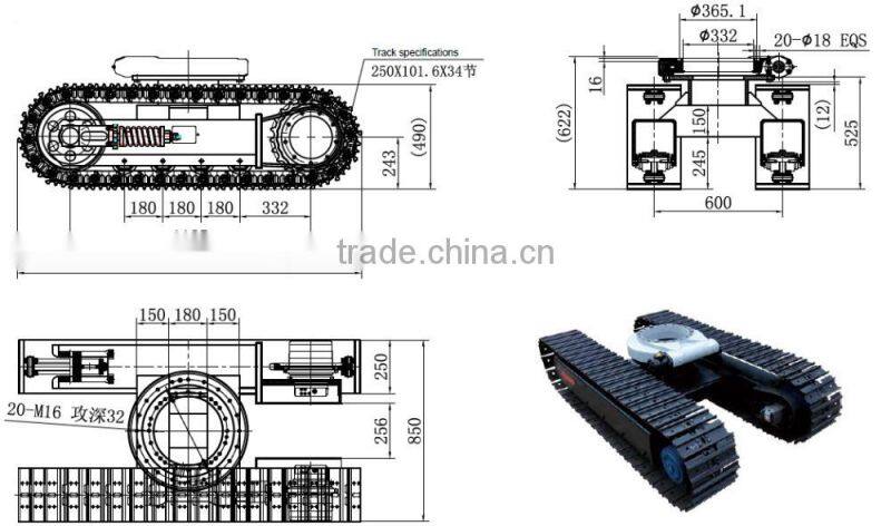 6 ton Steel tracked undercarriage