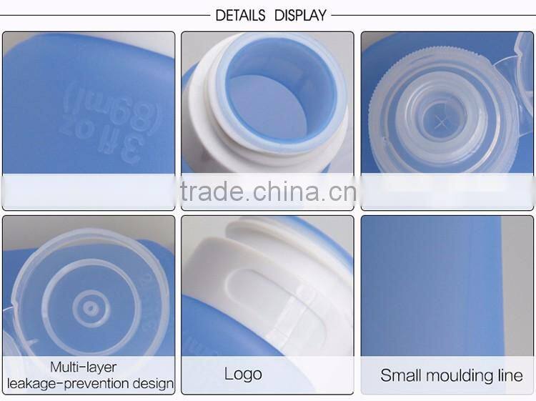 Silicone Travel Tube Carry on The Plane 89ml Portable Soft Silicone Travel Bottles Set BFA Free FDA