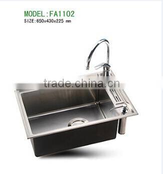65x43cm SUS304 sigle Bowl stainless steel kitchen sink