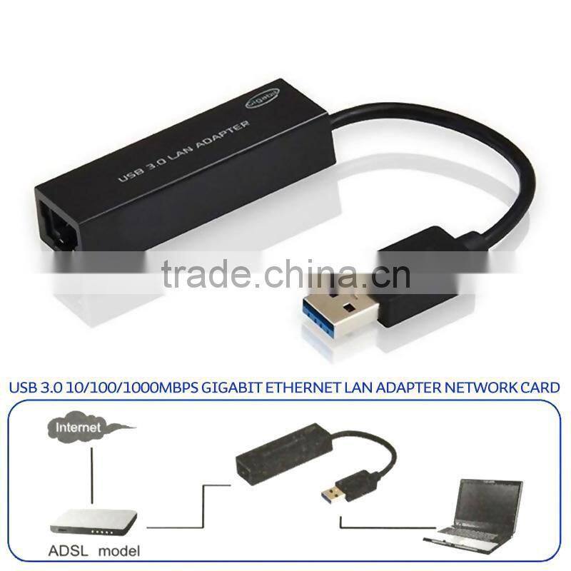 USB 3.0 10/100/1000Mbps Gigabit Ethernet RJ45 External Network Card Lan Adapter