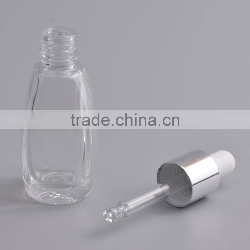 top quality new style empty glass essential oil bottles with aluminum dropper cap