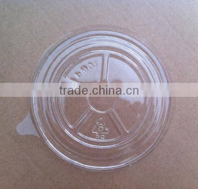 Food grade disposable plastic lid for paper bowl