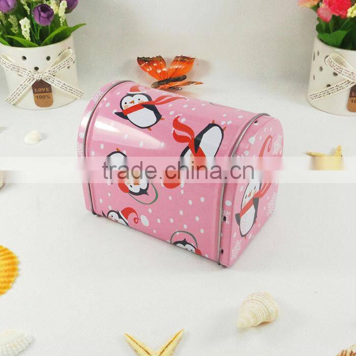pretty snowman tin mail box
