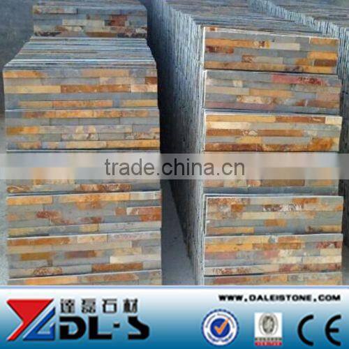 Yellow Slate Mushroom Stone Wall Cladding, natural decorative stone
