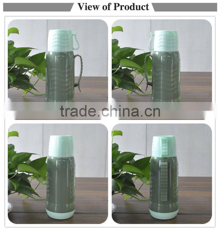 Wholesale 1.0L thermos glass refill vacuum flask with cup and handle