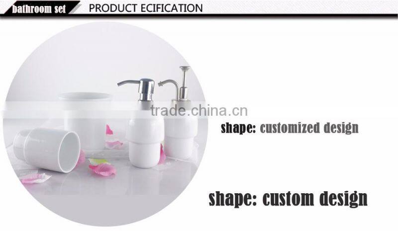4psc white custom design ceramic bath set, bathroom accessory sanitary set