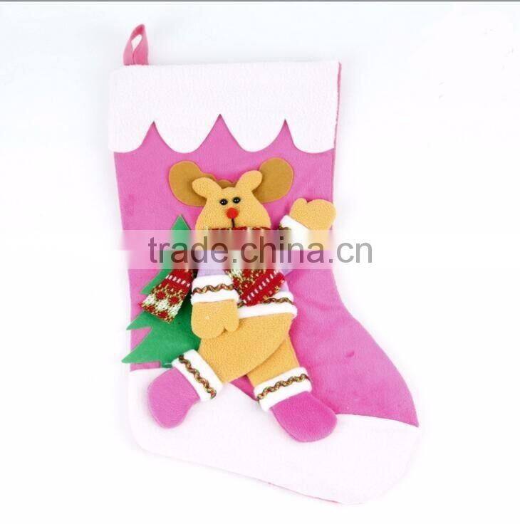 2016 Christmas Stocking Decorations Cute Hanging Christmas Ornaments Santa Claus Stocking Style Gift Bag