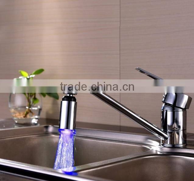 Temperature Automatic Control LED Copper Bubble Color Changing LED Faucet Light Spout, Kitchen Basin LED Faucet For Wholesale