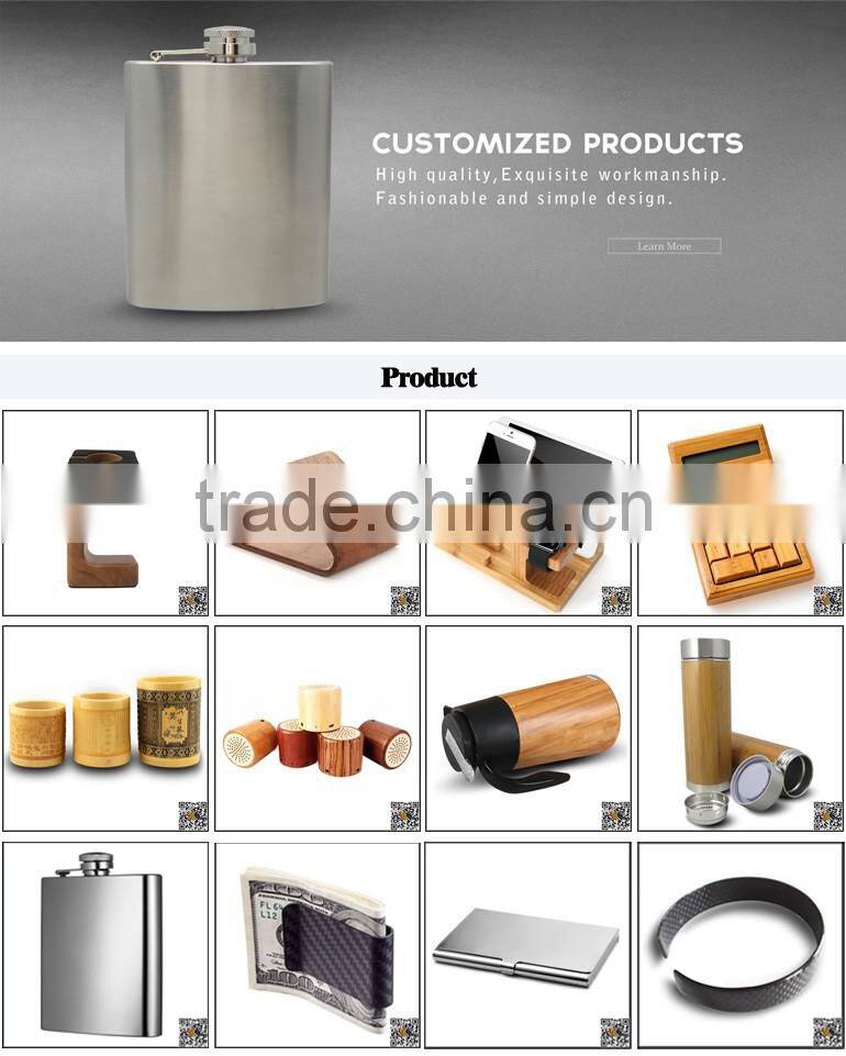 Hot Sell Stainless Steel Hip Flask, Cherry Wooden Hip Flask
