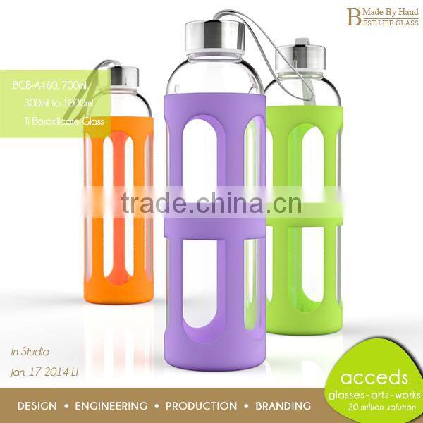 Handmade Pyrex Glass Custom Water Bottle