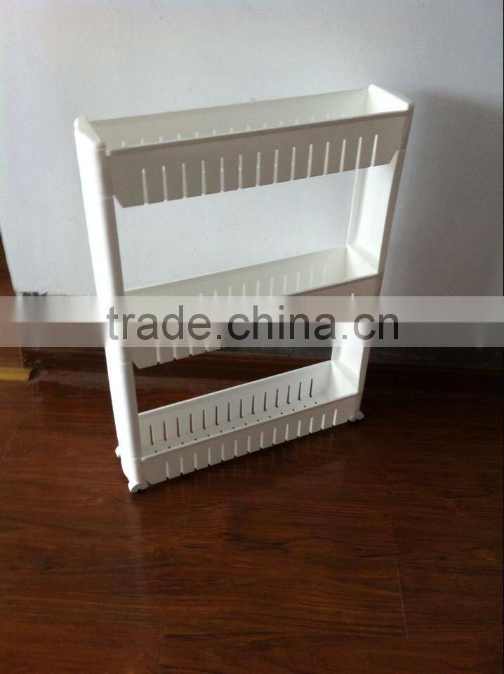 Plastic Storage Rack With Wheels/Slide Out Storage Tower