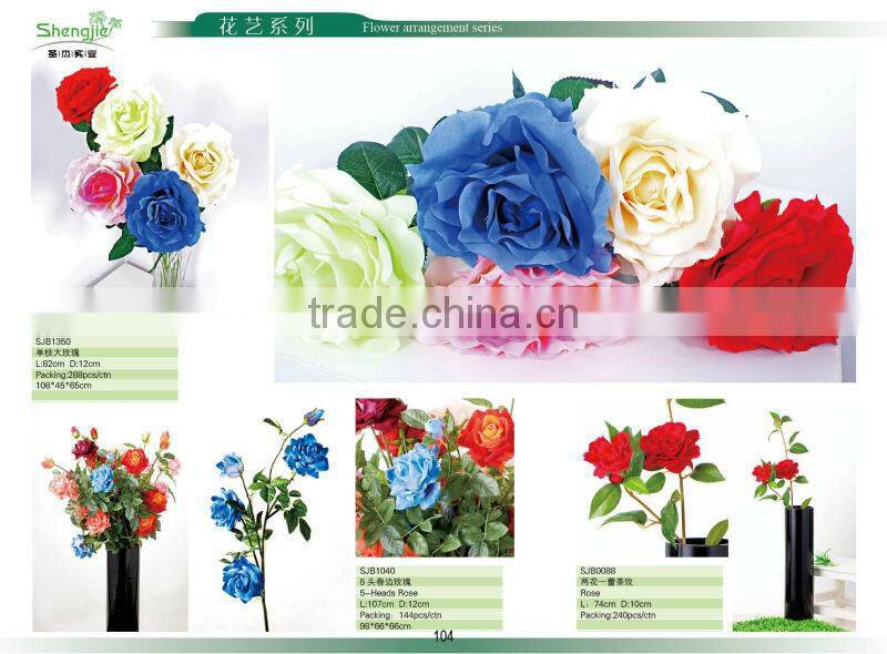 Sleek realistic decorative rose artificial flower silk rose fabric rose red rose