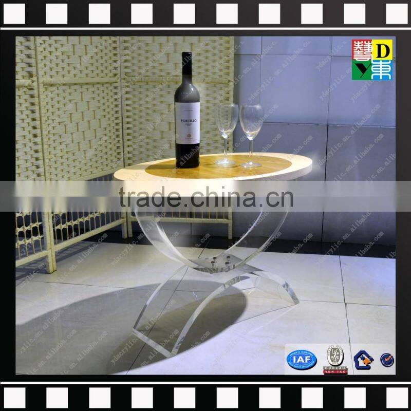 Customized moveable acrylic coffee table unique elegant acrylic side table with wheels from china manufacturer