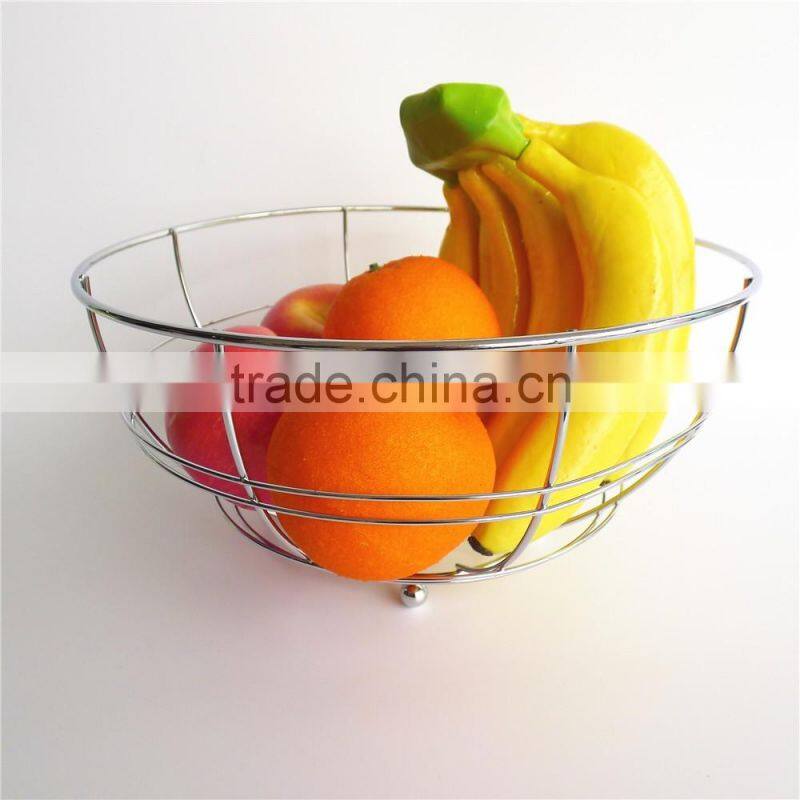 WI2915 Wire Fruit Bowl Holder Display Basket with Banana Hanger Hook