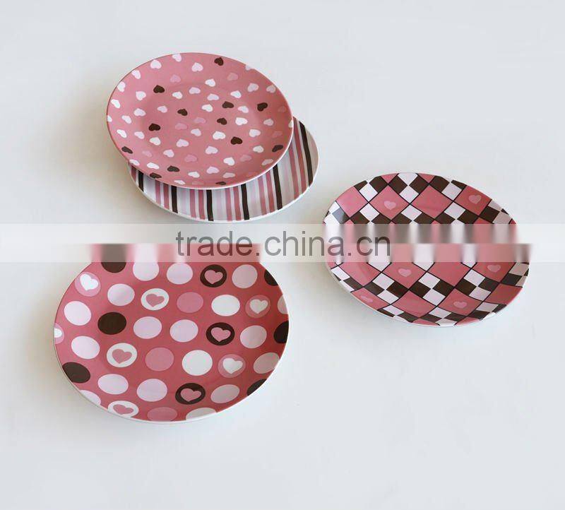 7.5" VALANTINE plate,poecelain with decal printing,custom plate