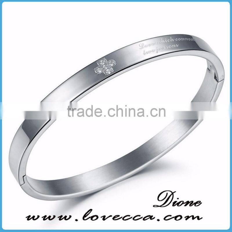 Wholesale New Style Woman Charm Bracelet Jewelry Silver Plated 316L Stainless Steel Gift Simple Design Bangles