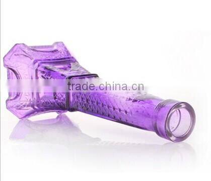 gradient color eiffel tower purple glass vase for home decoration