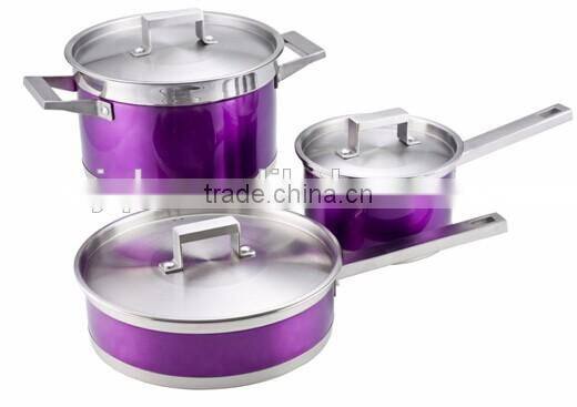 6pcs induction based stainless steel cookware set
