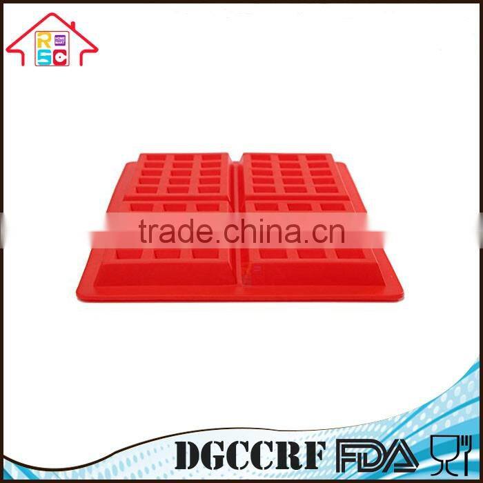 NBRSC 4-Cavity DIY Mini Waffles Cake Chocolate Pan Silicone Tray Baking Mold