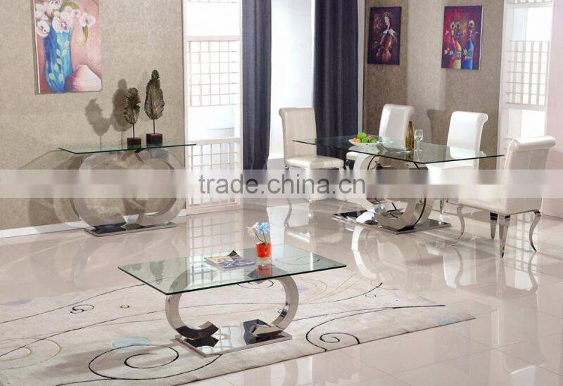 DN03 Modern hallway half moon glass console table