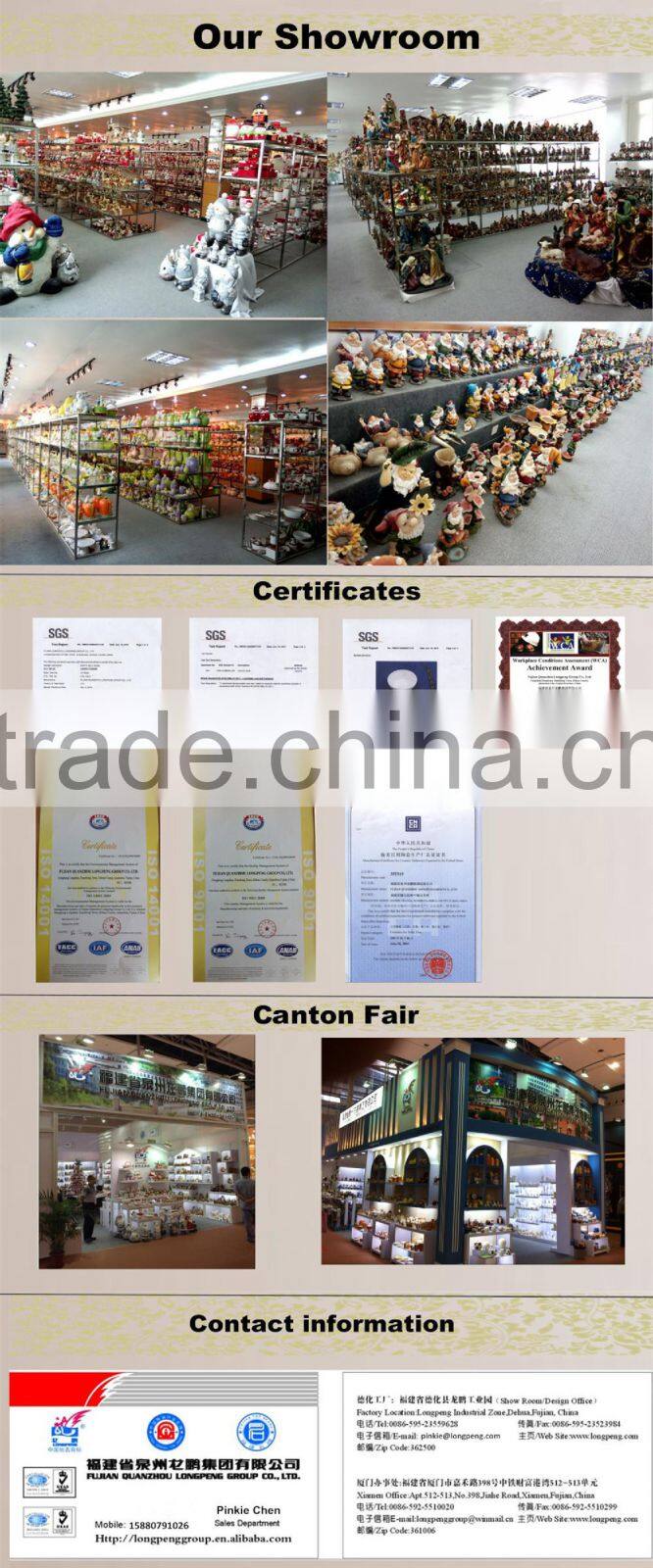 OEM White Polyresin Bird for Garden Decoration & Indoor