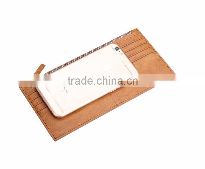 top cowhide leather tan color rfid blocking men zipper card holder wallet