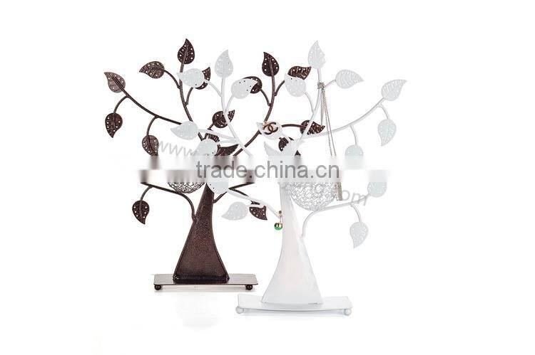 Metal bird jewelry tree display stand
