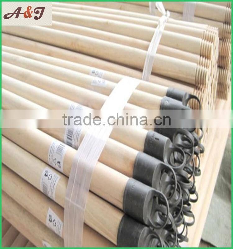 natrual wooden brush handle with short black plastic cap