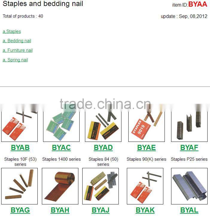 Puneumatic Nailer Staple wood furniture 8mm U Shape Stape Pins Gauge Silver Galvanized Code Nail Carton Seal Pin